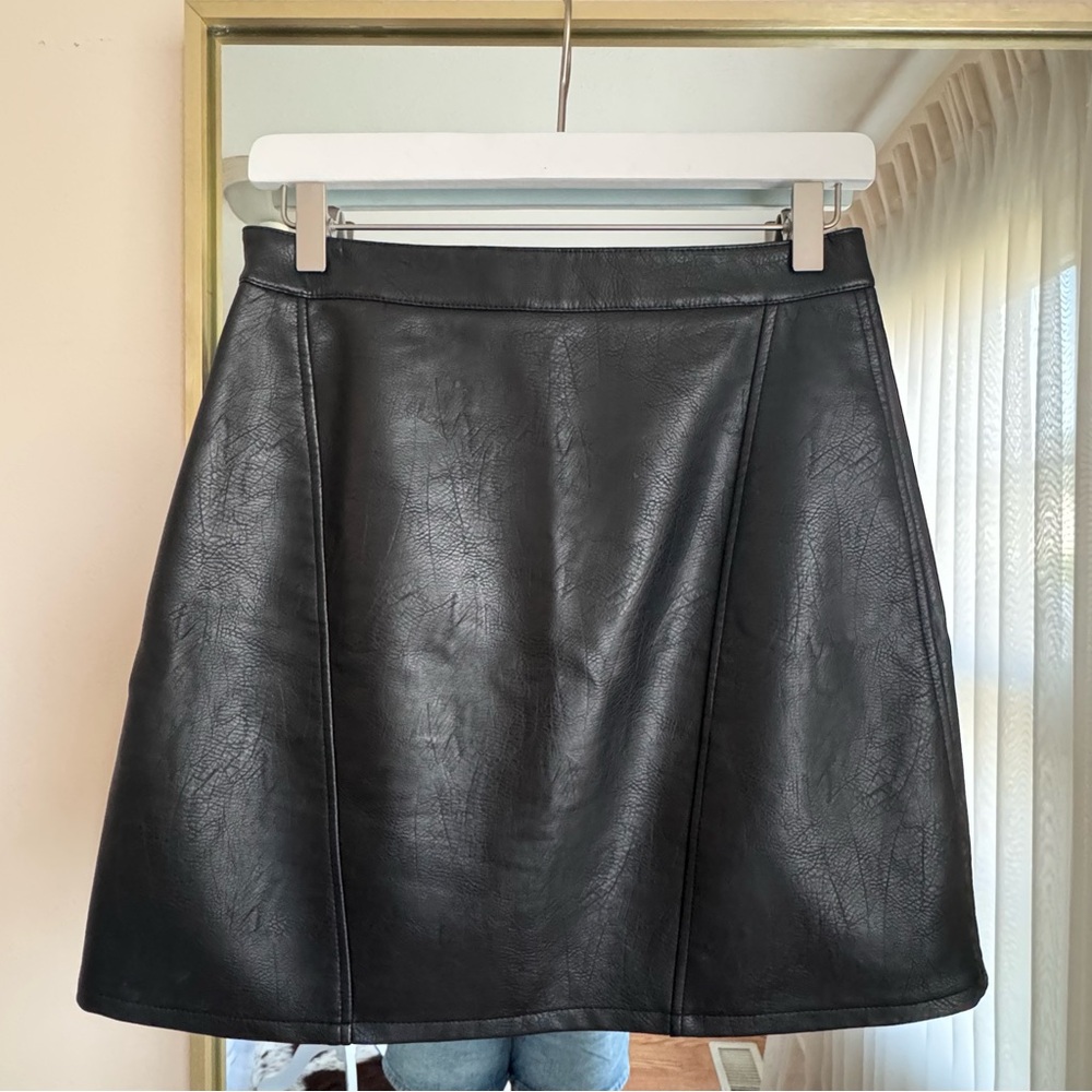 ZARA Black Leather Skirt Size S - Picture 6 of 9